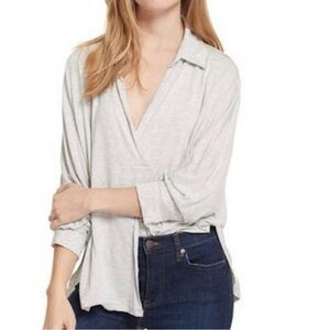 Free People We The Free Can't Fool Me Tee Gray Womens Size S Comfy Oversized